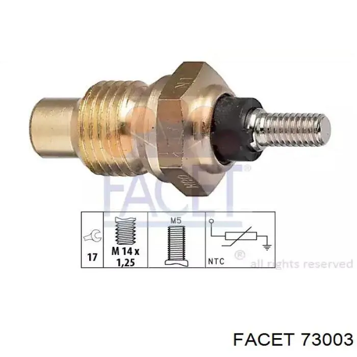 Czujnik temperatury płynu chłodzącego Facet 73003 cena, od 5,18 USD