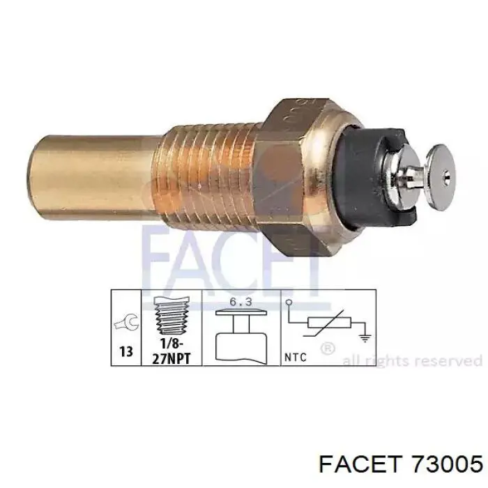 Czujnik temperatury płynu chłodzącego Facet 73005 cena, od 7,66 USD