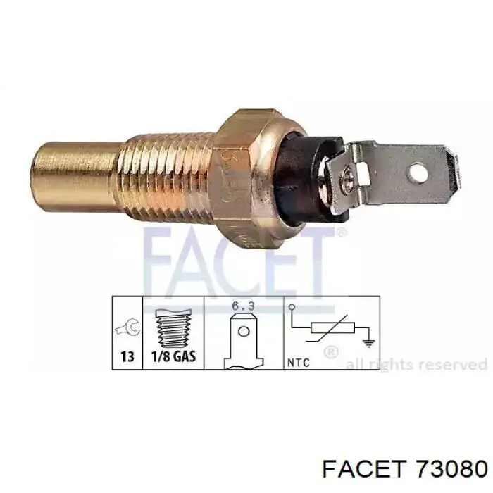 Czujnik temperatury płynu chłodzącego Facet 73080 cena, od 7,55 USD