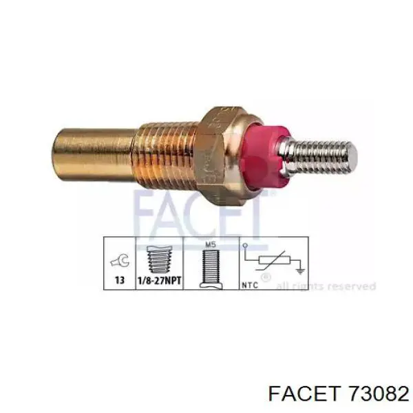 Czujnik temperatury płynu chłodzącego Facet 73082 cena, od 6,84 USD