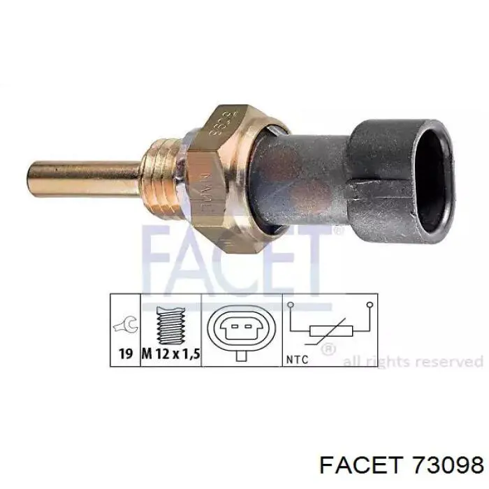Czujnik temperatury płynu chłodzącego Facet 73098 cena, od 7,05 USD