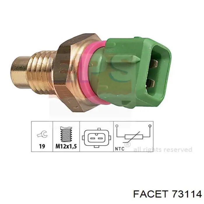 Czujnik temperatury płynu chłodzącego Facet 73114 cena, od 9,13 USD