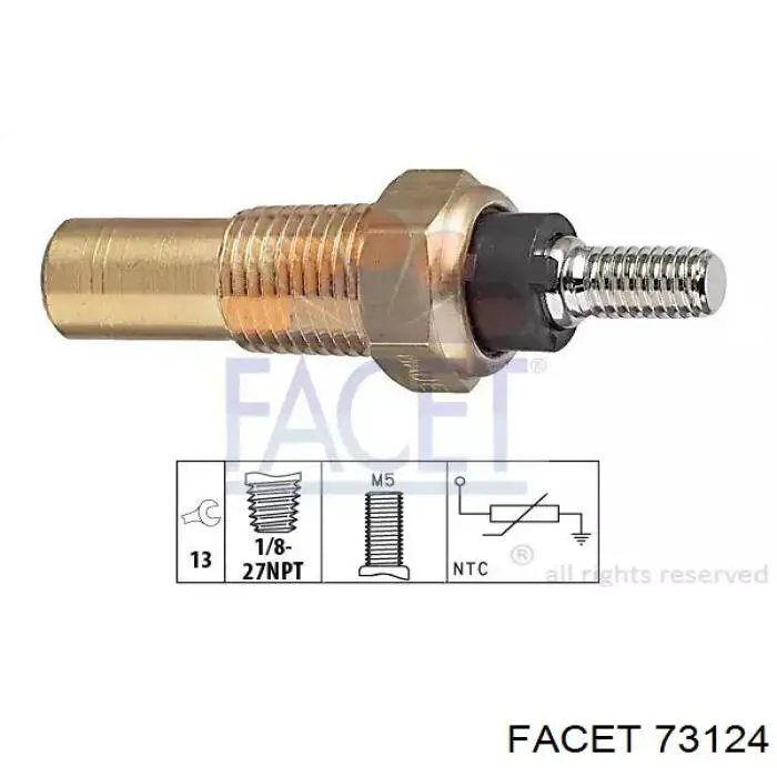 Czujnik temperatury płynu chłodzącego Facet 73124 cena, od 8,33 USD