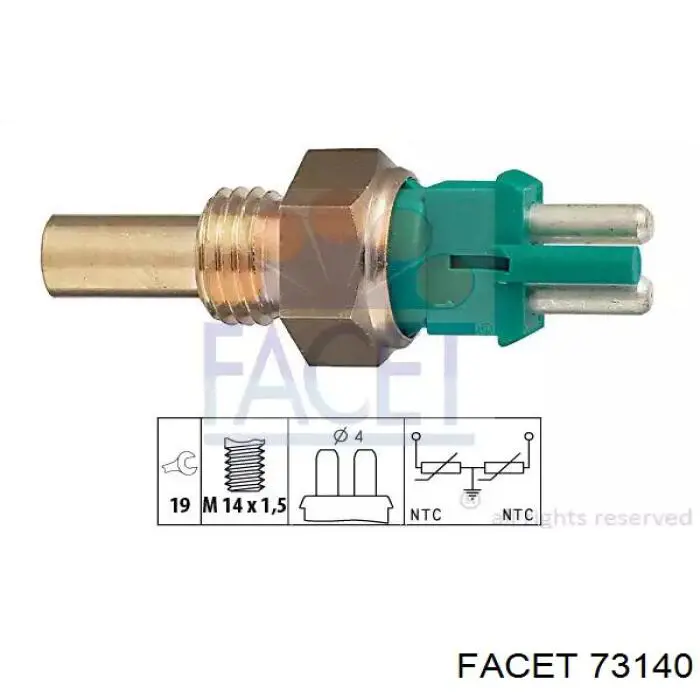 Czujnik temperatury płynu chłodzącego Facet 73140 cena, od 8,91 USD