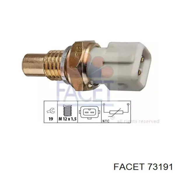 Czujnik temperatury płynu chłodzącego Facet 73191 cena, od 10,68 USD