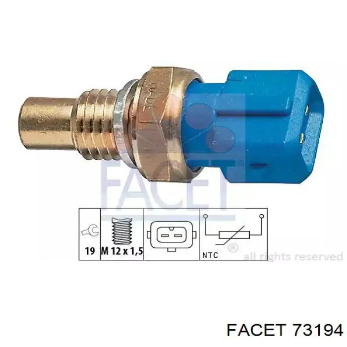 Czujnik temperatury płynu chłodzącego Facet 73194 cena, od 11,18 USD