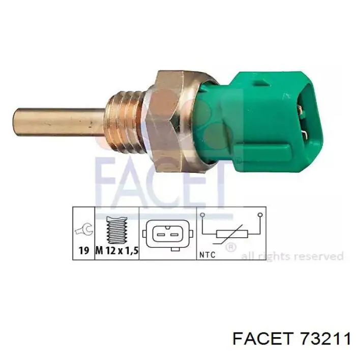 Czujnik temperatury płynu chłodzącego Facet 73211 cena, od 8,89 USD