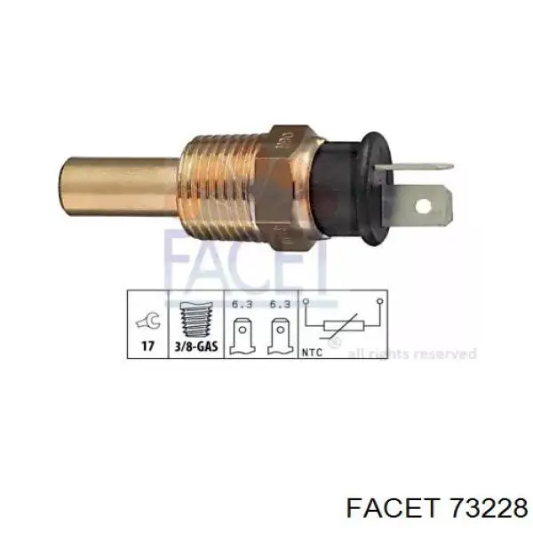 Do koszyka 73228 Facet Czujnik temperatury płynu chłodzącego