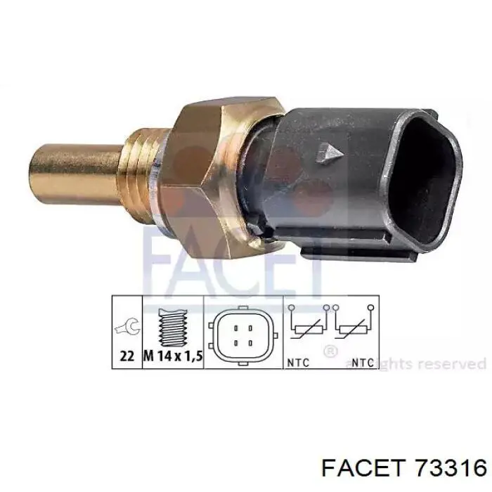 Czujnik temperatury płynu chłodzącego Facet 73316 cena, od 10,97 USD