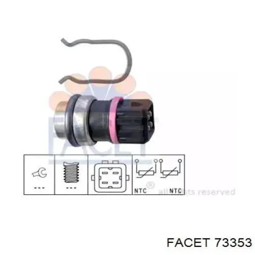 Czujnik temperatury płynu chłodzącego Facet 73353 cena, od 22,22 USD