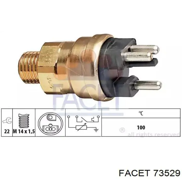 Czujnik temperatury płynu chłodzącego (włączenia wentylatora chłodnicy) Facet 73529 cena, od 24,86 USD