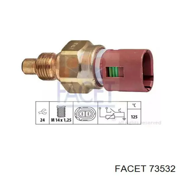 Czujnik temperatury płynu chłodzącego Facet 73532 cena, od 17,62 USD