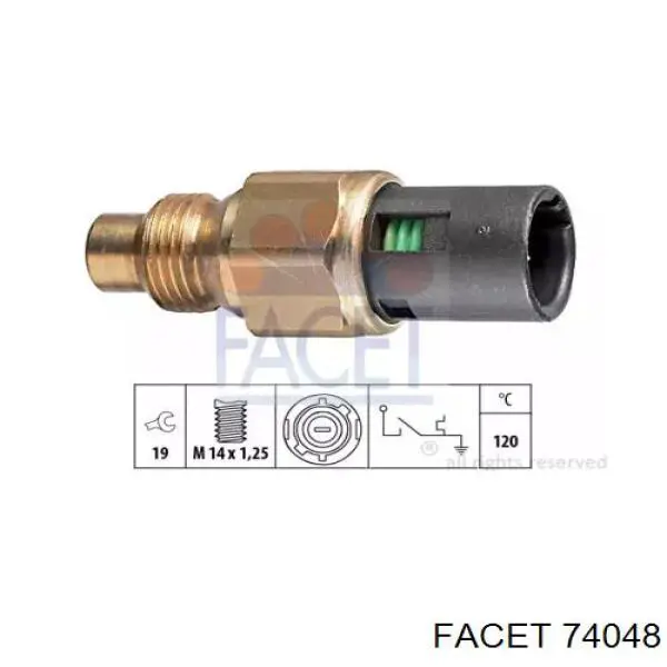 Czujnik temperatury płynu chłodzącego (włączenia wentylatora chłodnicy) Facet 74048 cena, od 17,27 USD