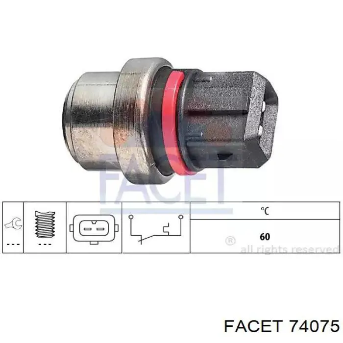 Czujnik temperatury płynu chłodzącego Facet 74075 cena, od 8,08 USD