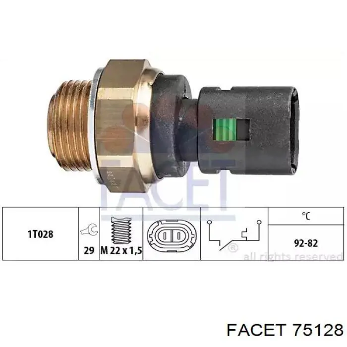 Czujnik temperatury płynu chłodzącego (włączenia wentylatora chłodnicy) Facet 75128 cena, od 9,77 USD