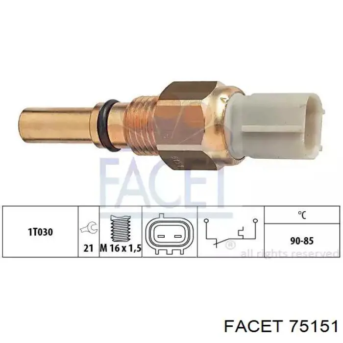 Czujnik temperatury płynu chłodzącego (włączenia wentylatora chłodnicy) Facet 75151 cena, od 23,21 USD