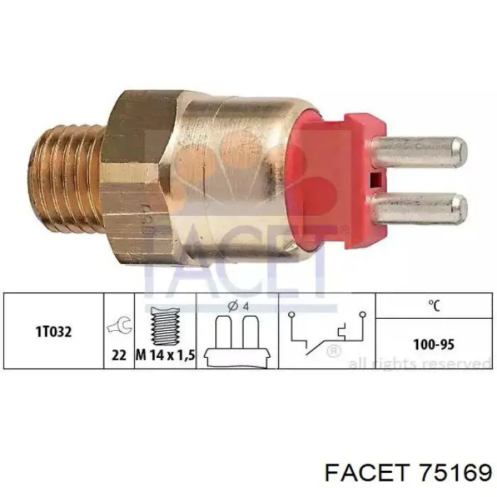 Czujnik temperatury płynu chłodzącego (włączenia wentylatora chłodnicy) Facet 75169 cena, od 15,46 USD