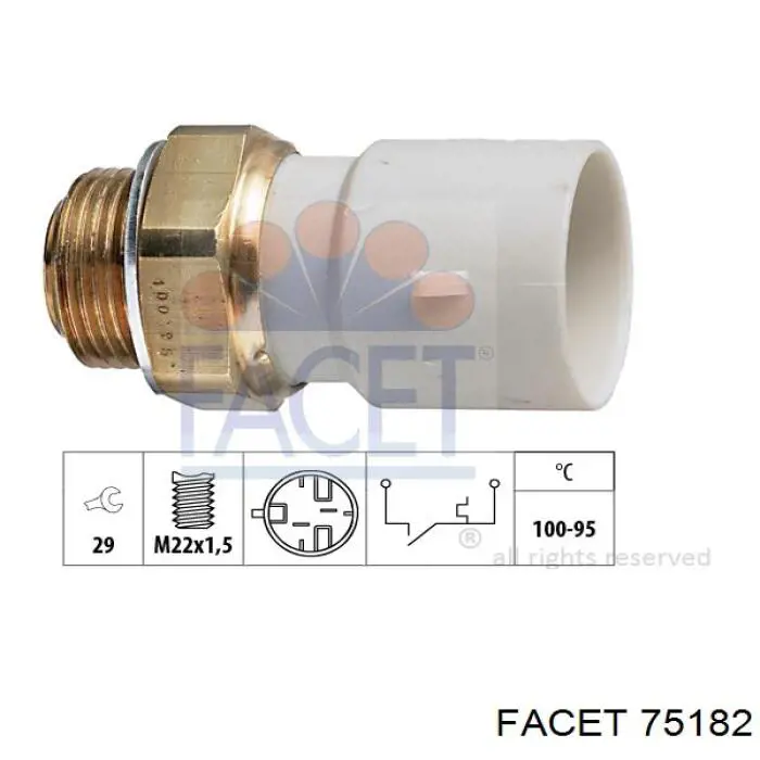 Czujnik temperatury płynu chłodzącego (włączenia wentylatora chłodnicy) Facet 75182 cena, od 14,38 USD
