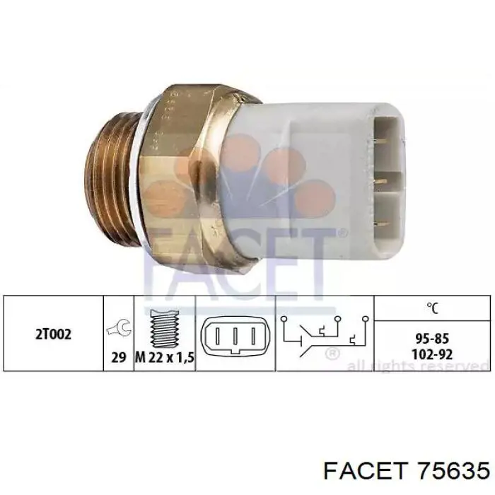 Czujnik temperatury płynu chłodzącego (włączenia wentylatora chłodnicy) Facet 75635 cena, od 13,44 USD