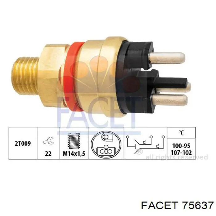 Czujnik temperatury płynu chłodzącego (włączenia wentylatora chłodnicy) Facet 75637 cena, od 14,56 USD