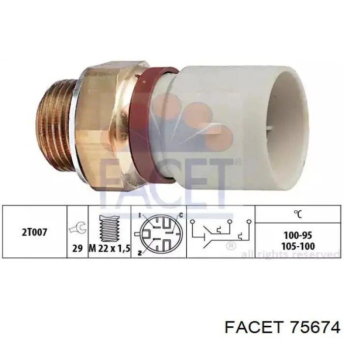 Czujnik temperatury płynu chłodzącego (włączenia wentylatora chłodnicy) 1341042 Opel