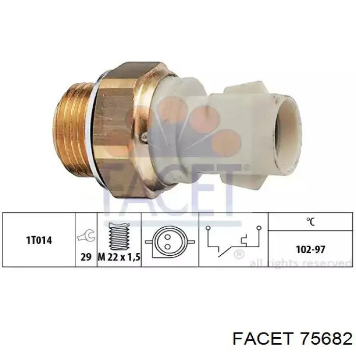 Czujnik temperatury płynu chłodzącego (włączenia wentylatora chłodnicy) Facet 75682 cena, od 20,27 USD