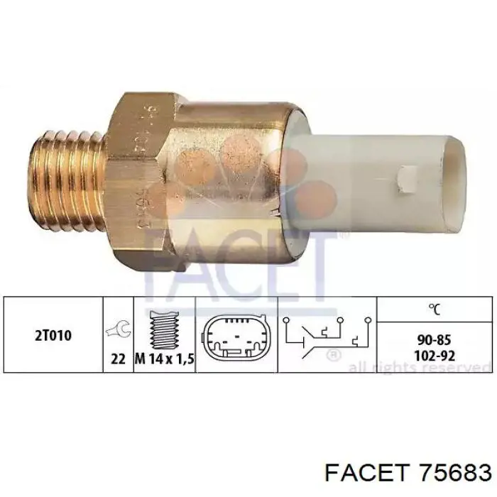 Czujnik temperatury płynu chłodzącego (włączenia wentylatora chłodnicy) Facet 75683 cena, od 27,94 USD