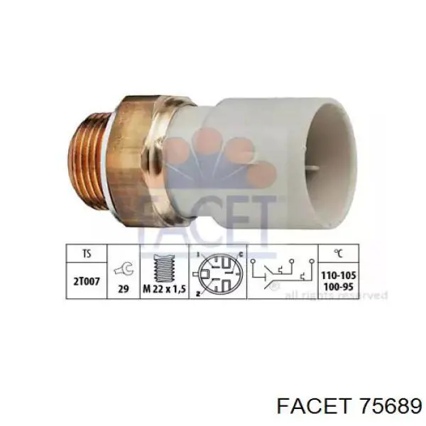 Czujnik temperatury płynu chłodzącego (włączenia wentylatora chłodnicy) Facet 75689 cena, od 15,35 USD