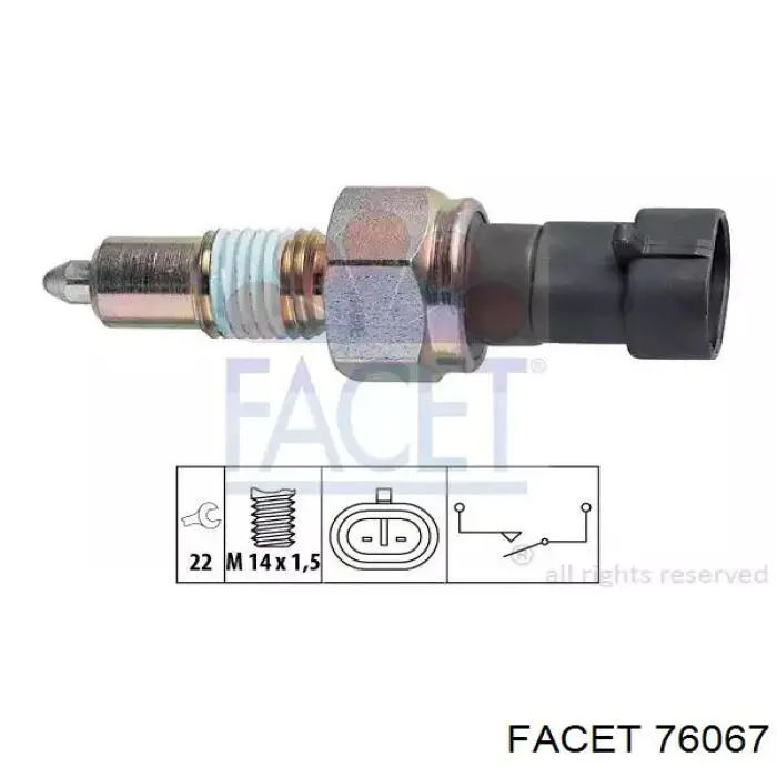Czujnik włączania światła cofania 225764 Peugeot/Citroen