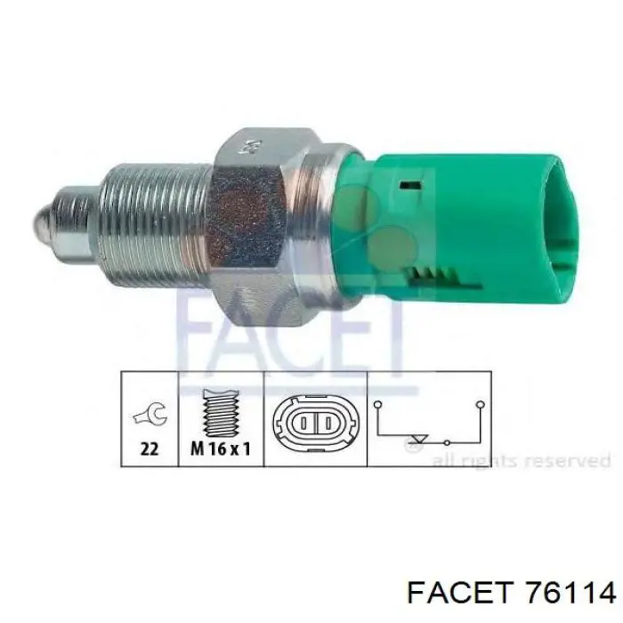 Czujnik włączania światła cofania Facet 76114 cena, od 13,25 USD