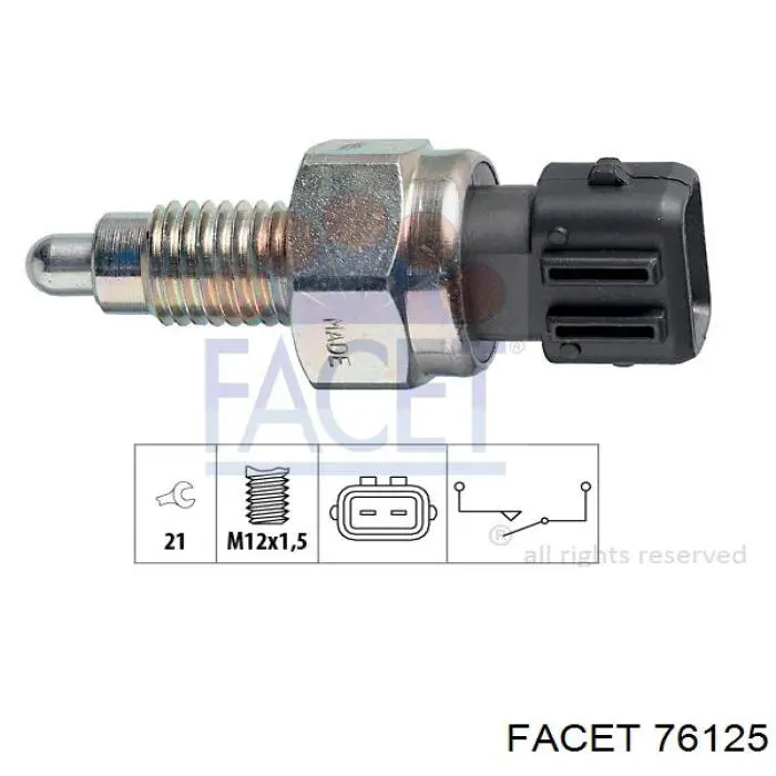 Czujnik włączania światła cofania Facet 76125 cena, od 9,09 USD