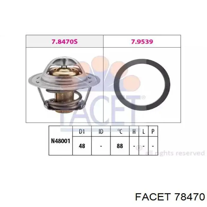 Termostat Facet 78470 cena, od 11,00 USD