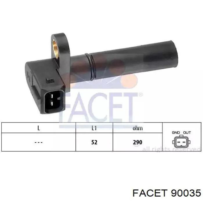 Czujnik położenia wału korbowego Facet 90035 cena, od 17,63 USD