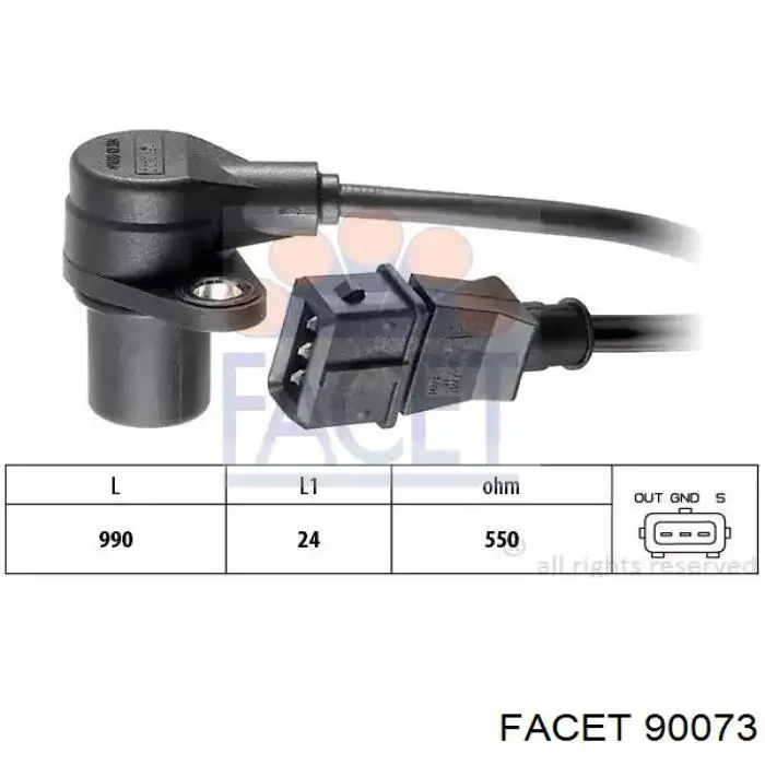 Czujnik położenia wału korbowego Facet 90073 cena, od 33,75 USD