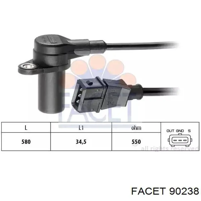 Czujnik położenia wału korbowego Facet 90238 cena, od 21,09 USD