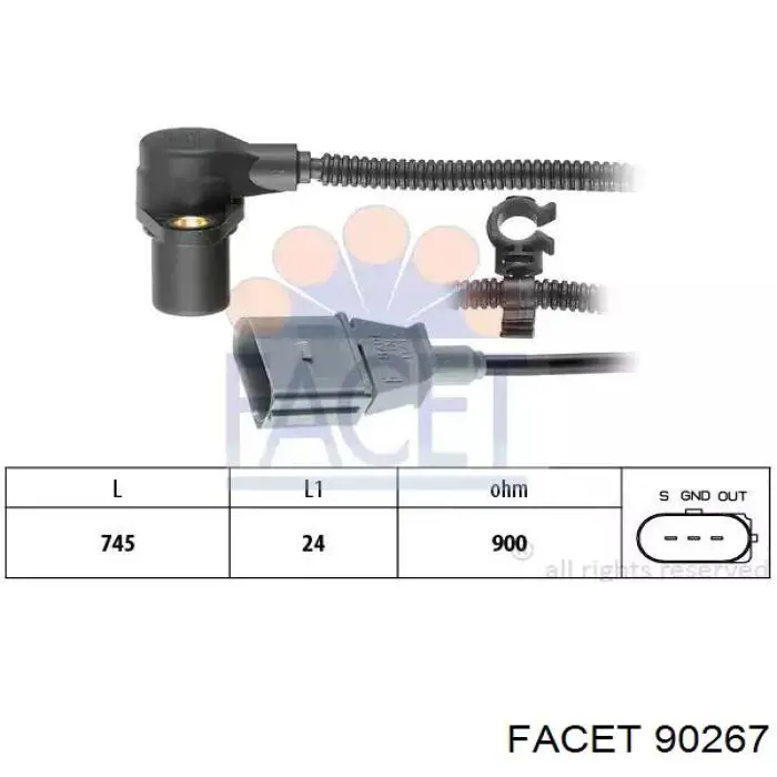 Czujnik położenia wału korbowego Facet 90267 cena, od 29,84 USD