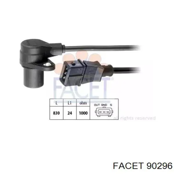 Czujnik położenia wału korbowego Facet 90296 cena, od 17,41 USD