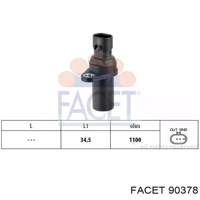 Czujnik położenia wału korbowego Facet 90378 cena, od 18,36 USD