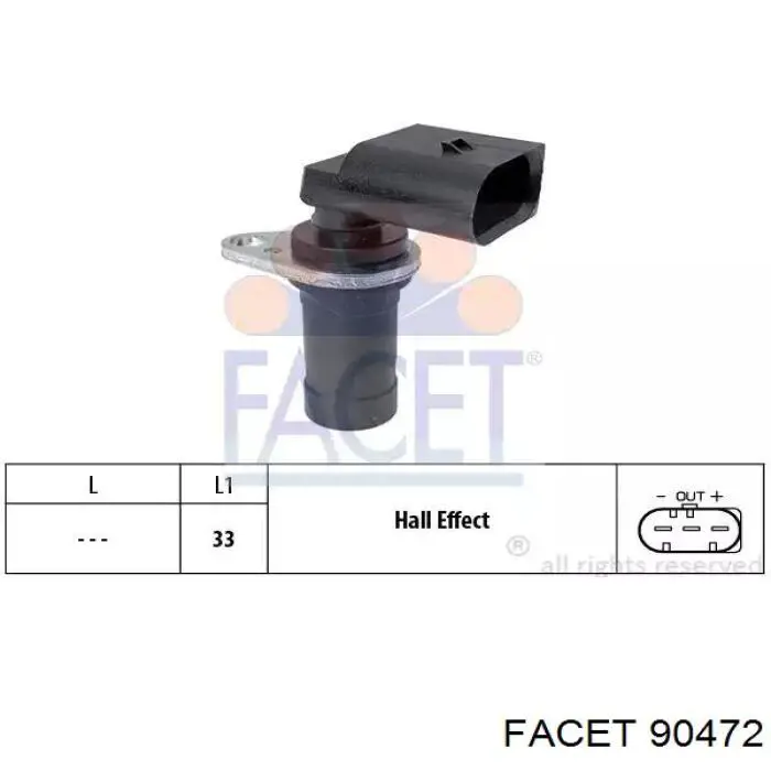 Czujnik położenia wału korbowego Facet 90472 cena, od 23,81 USD