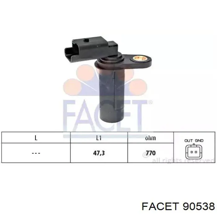 Czujnik położenia wału korbowego Facet 90538 cena, od 34,68 USD