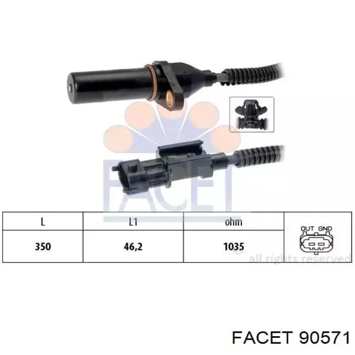 Czujnik położenia wału korbowego Facet 90571 cena, od 16,89 USD