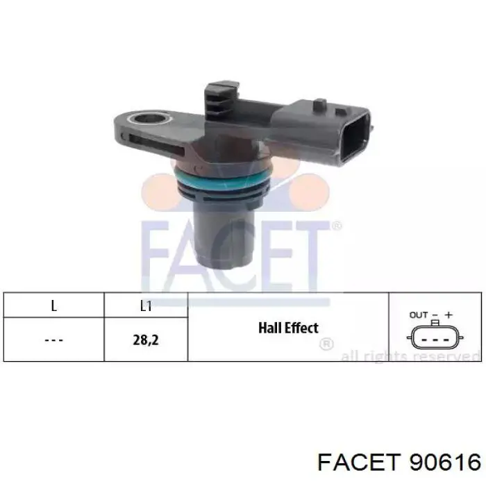 Czujnik położenia wałka rozrządu Facet 90616 cena, od 35,79 USD