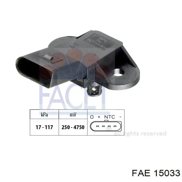 Czujnik ciśnienia w kolektorze ssącym, MAP FAE 15033 cena, od 55,72 USD