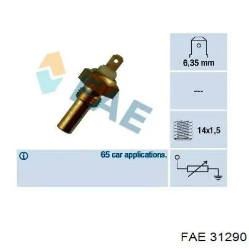 Czujnik temperatury płynu chłodzącego FAE 31290 cena, od 11,62 USD