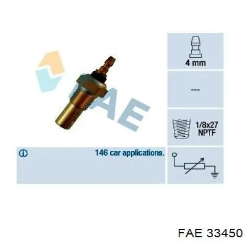 Czujnik temperatury płynu chłodzącego FAE 33450 cena, od 10,57 USD