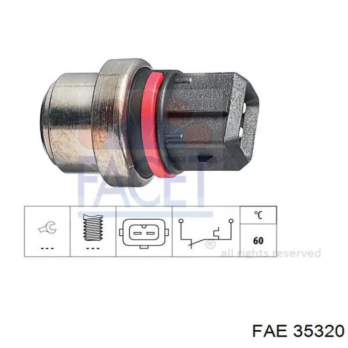 Czujnik temperatury płynu chłodzącego FAE 35320 cena, od 8,08 USD