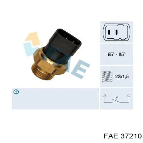 Czujnik temperatury płynu chłodzącego (włączenia wentylatora chłodnicy) FAE 37210 cena, od 13,07 USD