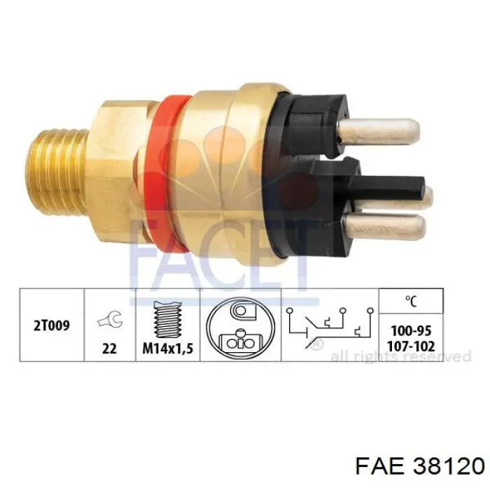 Czujnik temperatury płynu chłodzącego (włączenia wentylatora chłodnicy) FAE 38120 cena, od 14,56 USD