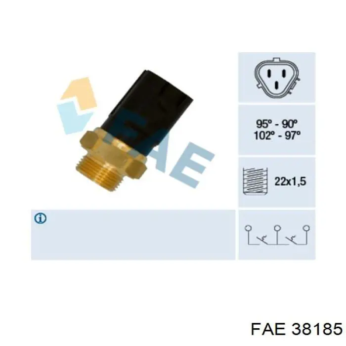 Czujnik temperatury płynu chłodzącego (włączenia wentylatora chłodnicy) FAE 38185 cena, od 14,30 USD
