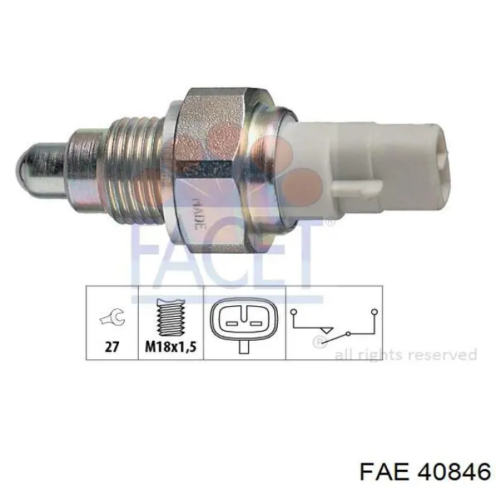 Czujnik włączania światła cofania FAE 40846 cena, od 14,77 USD